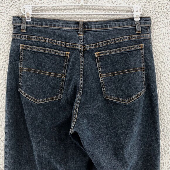 Chicos Jeans Womens 1 US 8 Blue Dark Wash Denim Stretch Mid Rise Tapered Slim - Picture 4 of 11